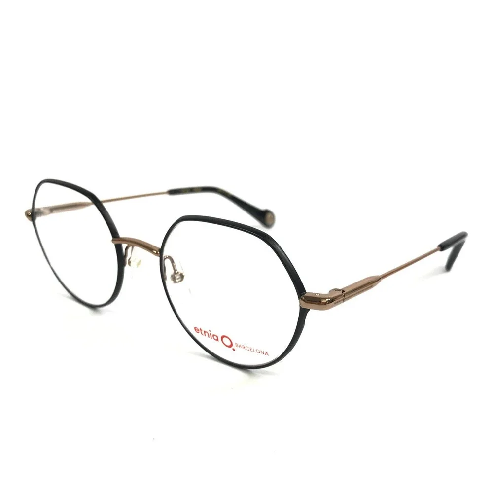 Etnia Barcelona Eyeglasses Frame STOA BKBZ Black Bronze Round Wire Rim 49-19-138